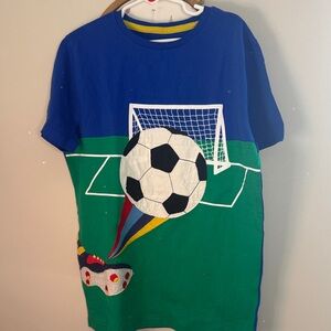 Mini boden 11/12 yr Kids Soccer Graphic T-Shirt - Blue and Green